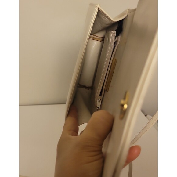 VTG Mary Ann Rosenfeld Cream Leather Small Shoulder Bag - Picture 6 of 12